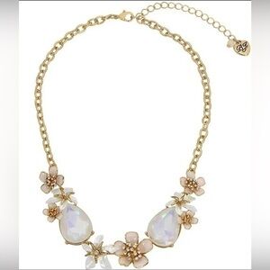 Betsey Johnson Starfish Rhinestone Flower Bib Collar Necklace